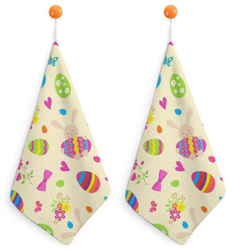 FZRTGOP Osterhase Handtücher Weich Sehr Saugfähig Badetücher 2Er Pack Handtuch Für Badezimmer Küche 30cm