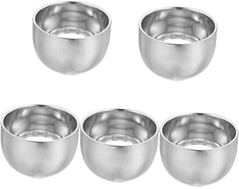 HAPINARY 5st Schaumschale Für Rasierschaum Pflegeset Für Männer Glatzkopfrasierer Für Männer Haarschneider Für Männer Pflegeset Für Herren Gesichtsrasierer Silver Doppelwandiger Edelstahl