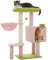 PETEPELA 90cm Cactus Cat Tree, Cute Cat Tower Cat Condo for Indoor Cats Large Padded Perch, Comfy Hammock, and Dangling Ball, for Small-Medium Cats, pink