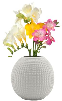 Point-Virgule kleine Vase, deko Wohnzimmer, wunderschön, aus Keramik, hellgrau, 14x13cm