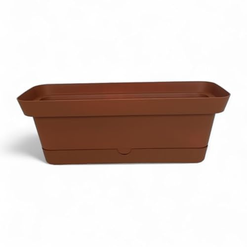 Ecoplast Balkon Origine 50 cm, außen aus Kunststoff, Balkonkasten, Taupe, 41,5 x 29 x 75 cm