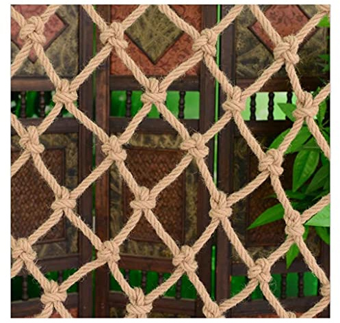 Hanf Seil Net Zaun Netz Hanf Seilnetze Klettern Leiter 10mm * 12cm Seil Jute Weberei Netto Kind Sicherheit Netto Klettern(2x2m(6.56X6.56ft))