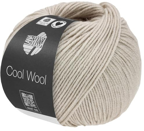 LANA GROSSA Cool Wool Melange | Extrafeine Merinowolle waschmaschinenfest und filzfrei | Handstrickgarn aus 100% Schurwolle (Merino extrafein) | 50g Wolle zum Stricken & Häkeln | 160m Garn FB 1491