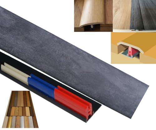 Black Slate Threshold Strip 50mm x 900mm – Self Adhesive Door Bar for Laminate, Tile & Stone Flooring – Multi-Purpose Transition Strip, Adjustable Height, Easy Fit No Screws
