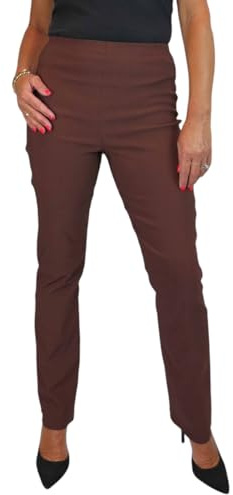 Paulo Due Women's Elasticated Waist Trousers Pull On High Waist Straight Leg Trousers Evening Day Office Work 8-22 | High Waist Straight Leg Ladies Trousers, Evening Day Office Work, Very Stretchy Material UK
