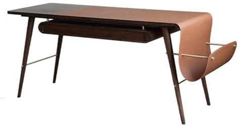 Arbeitstisch Schreibtisch Dunkel Nussbaum Schreibtisch mit Schubladen und Seitentaschen für Dateien, solide, Laptoptisch Satelliten-Kissen(M)