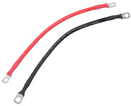 Marhynchus 6 AWG Batterie Kabel für RV Auto Solar Marine 18 Zoll Rot Schwarz Reiner OFC Kupferdraht mit 0,31 in Laschen und Wärme Schrumpf Schläuche für Kfz-Boot Motorrad Wechsel Richter
