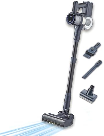 Severin Akku-Handstaubsauger kabellos, 5 Aufsätze, für Tierhaare/Auto/Hartböden, 30.000Pa/400W/60Min, 0,5L, mit LED-Display, Verstaufunktion, S-Power Olymp Pro Pet und Car, blau/metallic, HV 7196
