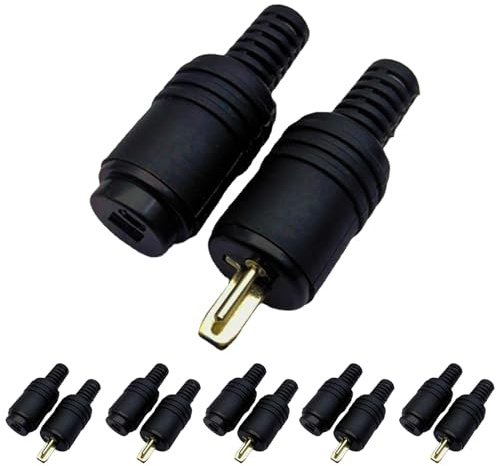 Trpoey 12 Pièces Fiches et Prises Haut-Parleur DIN 2 Broches avec Bornes à Vis, 6 Paires Connecteurs Câble Audio HiFi (Mâle/Femelle) Sans Soudure