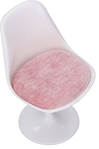 AMONIDA Maison de Poupée ABS Blanc Rose Chaise de Bureau Rotative pour Maison de Poupée 1:6 Meilleurs Cadeaux pour Les Joueurs Accessoire de de (sans Accoudoir)