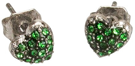 Alpenflüstern Trachten-Ohrstecker Strass-Herz mini - Damen-Trachtenschmuck, Trachten-Ohrringe Trachtenherz mit Strass-Steinen (grün) DOR036