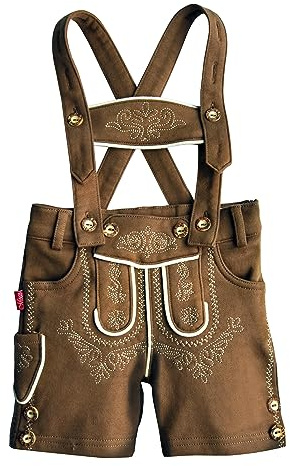 Mogo.cc, Kinderlederhose aus BW, BOPSER, kurz-beige, 98/104, kM, 3-4 Jahre
