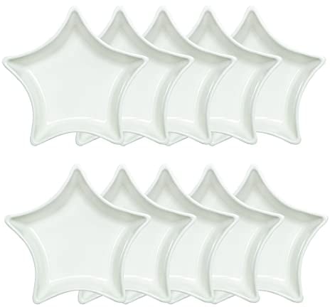 Bicuzat Heart-Shaped or Star-Shaped Multipurpose Ceramic Sauce Dish Seasoning Dishes Sushi Dipping Bowl Appetizer Plates(Set of 4 or 10)