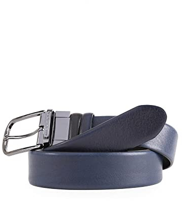 Cintura PIQUADRO Black Square Uomo Pelle Reversibile Nero-blu - CU4877B3-NBLU2