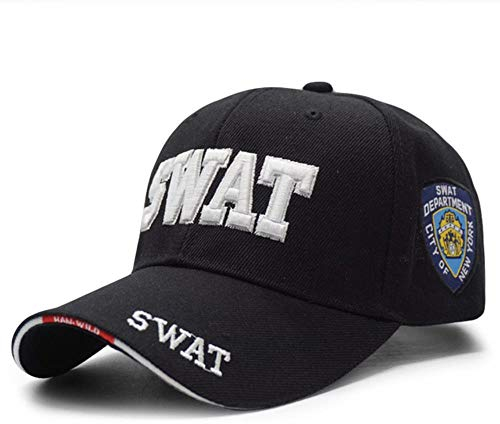 AJSJ Männer Eagle Swat Tactical Baseball Cap Arcotton Knochen Verstellbar Männlich Outdoor Navy Cap Gorras, Swat Black