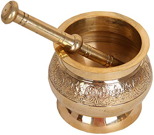 Ensemble de Pilon de mortier, Facile à Nettoyer et Lavable au Lave-Vaisselle, mortier et Pilon en cuivre Pur, pour broyeur de pilules, Moulin à épices, Bol à Herbes, Poudre de Pesto
