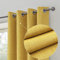always4u Linen Look 100% Blackout Eyelet Curtains Thermal Energe Saving for Bedroom 1 Pair Noise Reducing Solid Modern Window Treatment for Home Decoration Yellow W46*L54