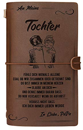 Graviertes Leder-Notizbuch für die Geschenke Meine Tochter - Handgefertigtes echtes Lederjournal für das Reisetagebuch Journal Sketch Book - Perfektes Jubiläums-Weihnachtsfest für Tochter von Papa