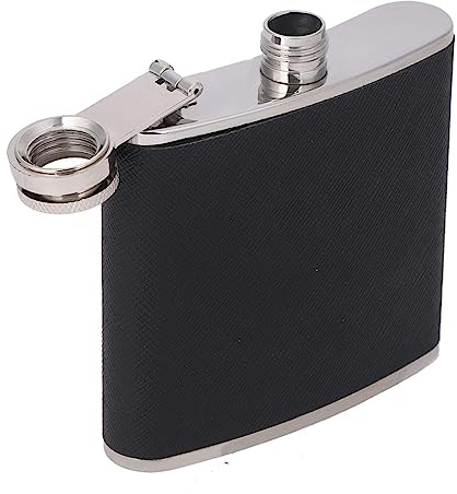 5 OZ bouteille d'alcool et entonnoir, bouteille en acier inoxydable sac de hanche en cuir noir verre à vin bouteille de whisky rhum et vodka cadeau pour les hommes