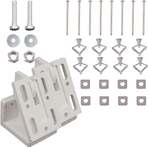 Dachschrägenadapter Für Schiebetürenschränke, Ankleidezimmer, Bücherregale. Befestigungssatz für Dachschrägen. Satz von 2 Winkeln, verstellbar von 30° bis 90°, aus robustem PVC (2)
