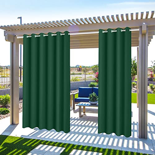 Outdoor Gazebo Patio Curtains Waterproof - Garden Blackout Thermal Insulated Sun Shades Eyelet Privacy Curtain for Outside Pergola Porch Pool, Indoor Window Blinds for Living Room, Bedroom, Balcony
