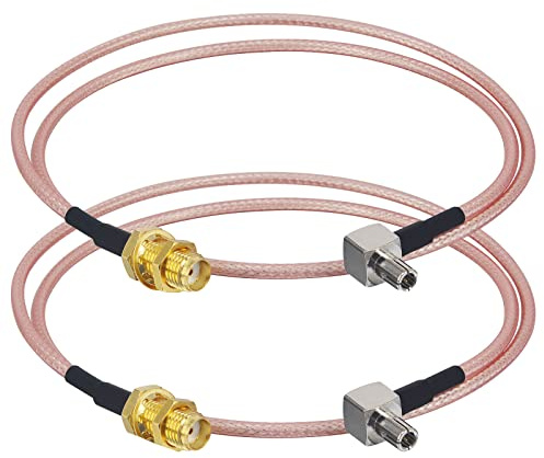 Boobrie 2PCS Cable TS9 Macho a SMA Hembra 50cm Cable Coaxial RG316 Conector SMA Hembra TS9 Macho ángulo recto Adaptador SMA TS9 para Enrutador MiFi Punto de Acceso Móvil 4G LTE Módem Banda Ancha USB