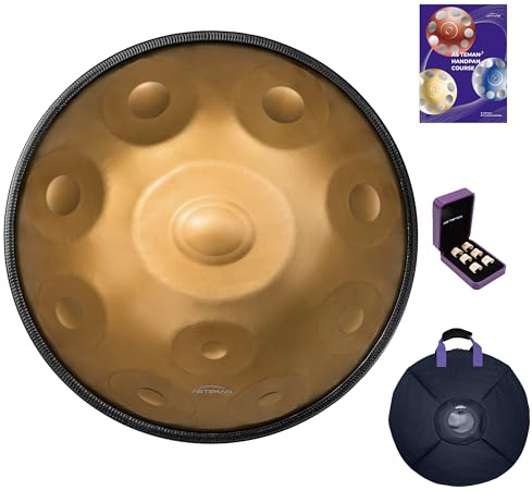 AS TEMAN Handpan Handpan-Trommel mit 10 Noten, 432 Hz, D-Moll-Skala, 55,9 cm, mit Geschenkset