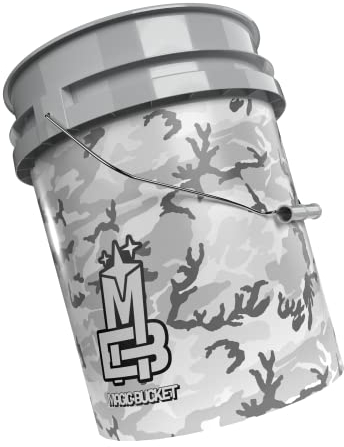 MAGIC BUCKET | Wascheimer für Auto Handwäsche Camouflage Grau | 5 US GALLONEN ca. 20 Liter | kompatibel mit Grit Guard, Detail Guardz Dirt Lock, Chemical Guys Dirt Trap, Gamma Lid