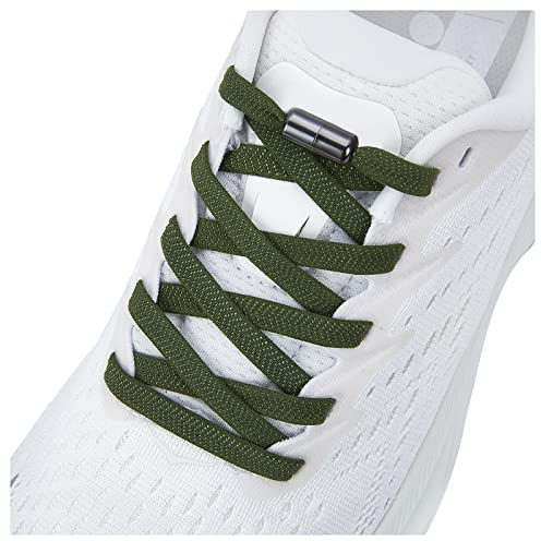 anan520 Elastische Schnürsenkel – elastische Schnürsenkel ohne Binden für Erwachsene & Kinder Schuhe, Dunkelgrün, X-Large