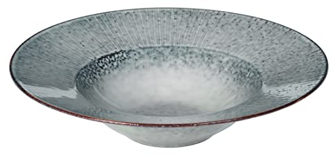 broste Copenhagen Nordic Sea Pastateller aus Steingut, Unikat, spülmaschinenfest, mikrowellenfest, Maße: Durchmesser 29 cm, Länge: 29 cm, Höhe: 7 cm, 14533458, Türkis