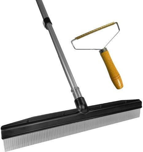 Room Groom Carpet Rake Groomer with Telescoping 54 Inch Adjustable Handle, with Portable Lint Remover Brush Tool, Carpet Brush Ideal for Pet Hair, Refreshing Carpets, Rugs, and Artificial Turf