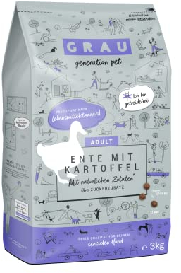 GRAU - das Original - Trockenfutter für Hunde - Ente & Kartoffel (1 x 3 kg)
