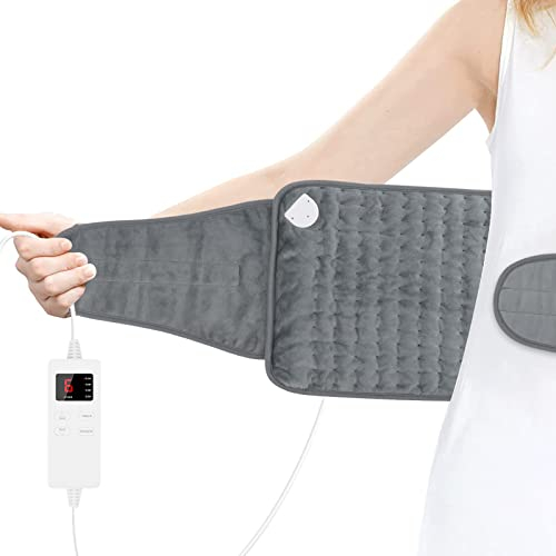 ZWOOS Coussin chauffant 120x30cm,Couverture chauffante électriqueavec arrêt automatique et protection contre la surchauffe | 6 niveaux de température | 4 réglages de temporisation | Lavable en machine