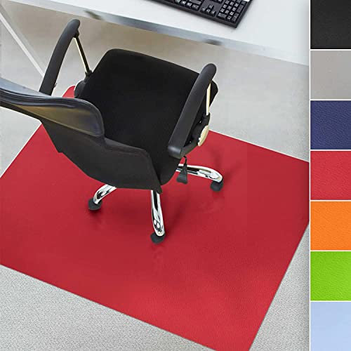 Floordirekt Bodenschutzmatte für Hartböden - farbige Bürostuhlunterlage Bodenmatte Stuhlunterlage aus Polypropylen - Stärke: 1,9 mm (90 x 120 cm, Rot)