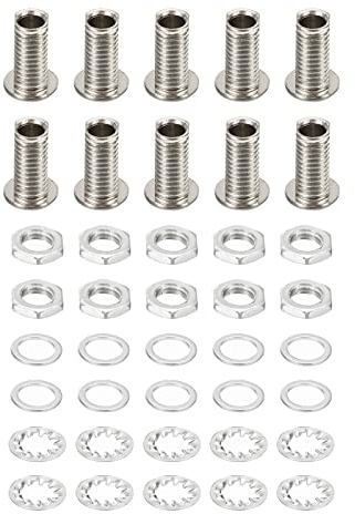 PATIKIL 40Stk 4 in 1 Hohlschrauben mit rundem Kopf M8x15mm | Durchgangsschraube, Kronleuchter Befestigungen, Mit Sechskantmutter und Dichtung