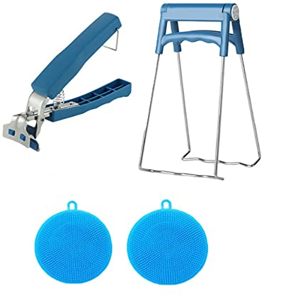 Kitchen Hot Plate Gripper, Stainless Steel Bowl Clip with Heat Insulation pad, Avoid Scalding Kitchenware Set