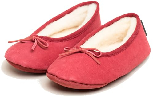 kitz-pichler Bailarina Sabrina de piel de cordero para mujer | Zapatillas de casa de piel de cordero auténtica - acogedora suela de piel de cordero | pantuflas cálidas de piel de cordero para el