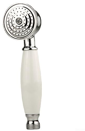 Soffione doccia per bagno, stile vintage, cromato, rimovibile, a prova di perdite, 18 x 5,3 cm