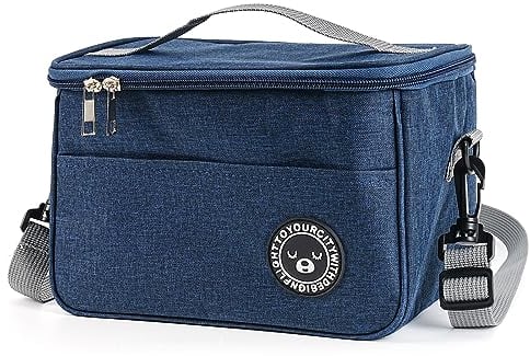 Portable Bento Bag - Insulated Lunch Bag with Handle & Shoulder Straps, Reusable Lunch Box Holder Bag Picnic School Handbag for Students Men Women Office Hiking Camping to Carry Various Bento Boxes