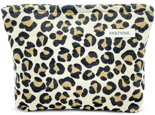 KIGITIONE Make-up-Tasche Kosmetiktasche, Gelbes Leopardenmuster, Klassischer Leopard