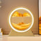 CARMOTTER Sablier 3D à lumière LED - Verre circulaire 3D - Peinture de paysage de sable profond - Pour bureau, maison, bureau - Orange