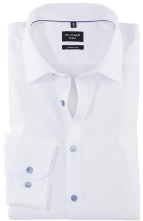 OLYMP Herren Oberhemd Langarm No. Six,Einfarbig,super Slim,Urban Kent,Rauchblau 13,43