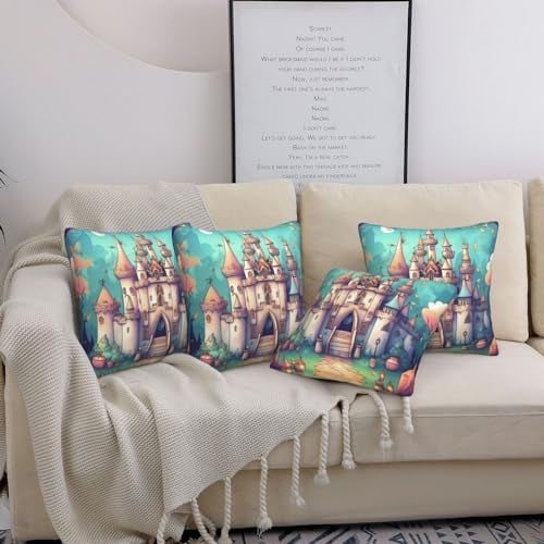 WapNo Classical Castle - Federa per cuscino quadrata, per sedia, divano, letto, auto, casa, 418 x 18 cm