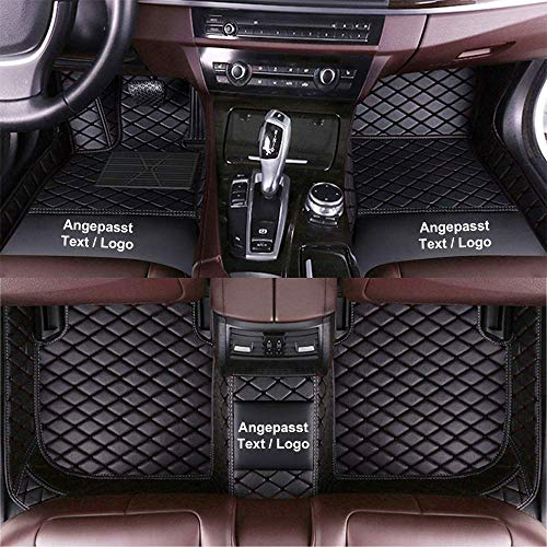 Anpassen Fußmatten für Mazda CX3 CX5 CX7 CX9 CX30 MX5 RX8 Mazda 3 5 6,PU-Leder Allwetter wasserdichte rutschfeste Auto Fussmatten Set (Schwarz)