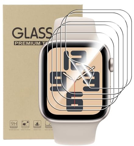 CONAPIKA Pellicola Protettiva per Apple Watch Series SE 44mm 2023 2022,5 Pezzi Schermo Protettivo Morbida TPU Ultra Sottile[Anti graffio][Sensibile al Tatto][Senza Bolle] Pellicola Proteggi Schermo