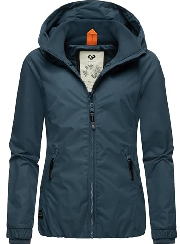 Ragwear Damen wasserdichte Übergangsjacke leichte Jacke kurz mit Kapuze Dizzie Intl Petrol24 Gr. 3XL