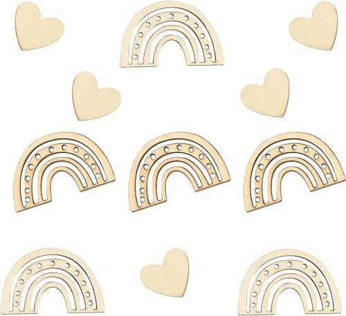 100 Stück Konfetti Boho aus Holz Tischdeko, Zubehör für DIY-Projekte, Natürliche Holzscheiben zum Basteln, für Hochzeit Deko & Party Deko, Christbaumschmuck