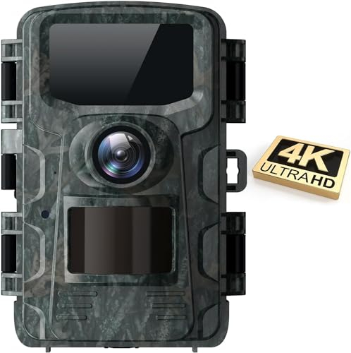 Fototrappola 2.7K HD, 58MP Fototrappola Infrarossi Invisibili 32GB Fotocamera Caccia per Animali Movimento Attivato Foto Trappola di Sorveglianza Impermeabile 120° Ampia Visuale Infrarossi Invisibili