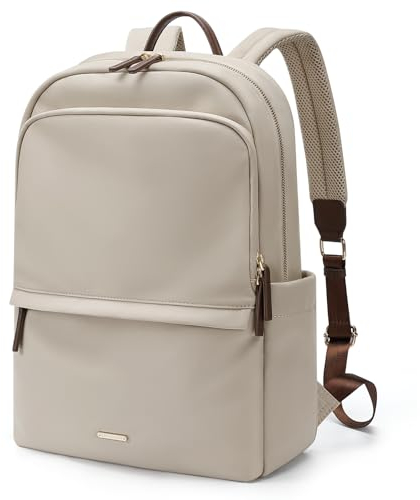GOLF SUPAGS Laptop Backpack for Women Slim Computer Bag Work Travel College Backpack Purse Fits 15.6 Inch Notebook, Apricot