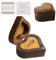 Mamiddle Walnuss Holz Ring Box Samt Soft Interieur Halterung Ohrringe Schmuck aus Holz Präsentation Box Fall für Vorschlag Verlobung Hochzeit Zeremonie (Volles Herz Champagner)